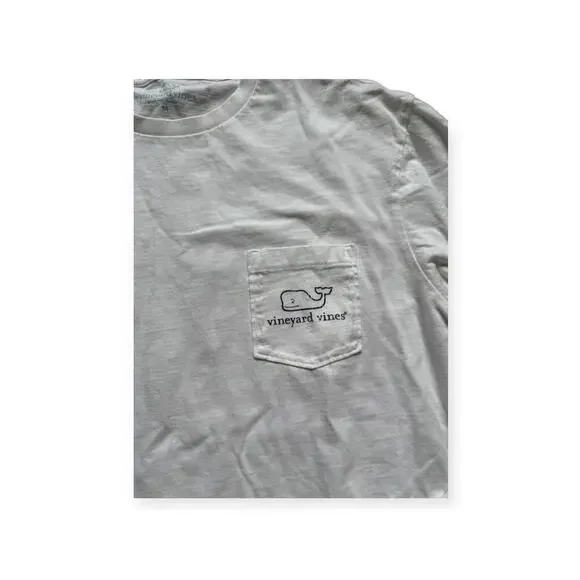 Vineyard Vines Men's White Long Sleeve Logo T-Shirt - M - Picture 2 of 5